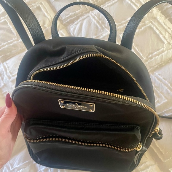 Kate Spade Bradley Small Black Nylon & Leather Backpack – Gold Hardware - Picture 6 of 8